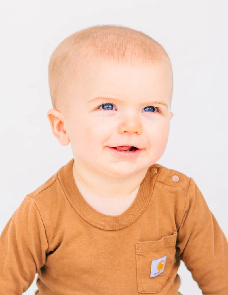 Fine art baby portrait on a neutral backdrop in Middle Tennessee by S. Reed Photography