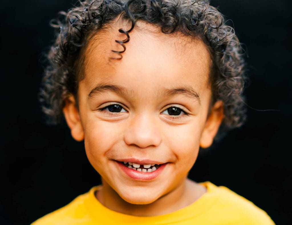 Preschool portrait with clean black background in Murfreesboro